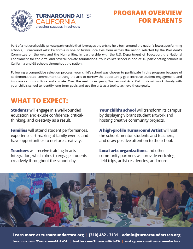 Turnaround Arts Parent Overwiew in English 